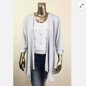 CLOSING SALE - CHICO'S $109 NWT FAIRFAX GREY SLV JACKET SIZE 1 (M)